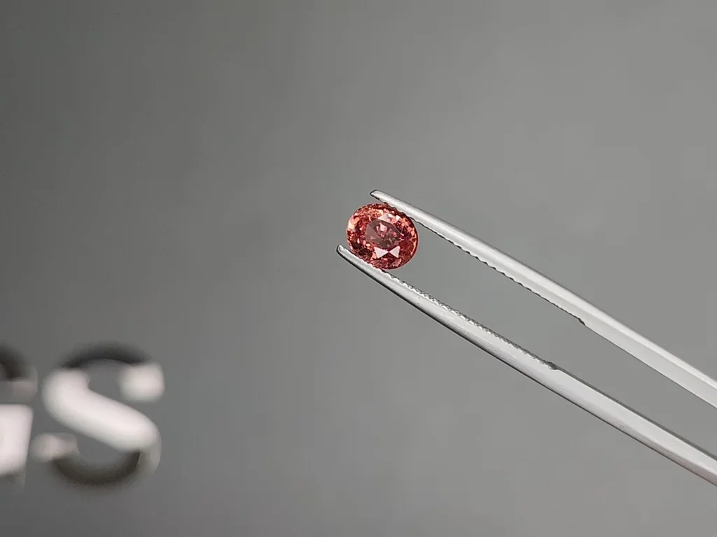 Zafiro Padparadscha sin calentar de talla ovalada de 1,02 quilates, África Image №3