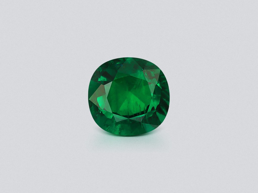 Emerald Vivid Green cushion cut 0.91 carats, Panjshir Image №1