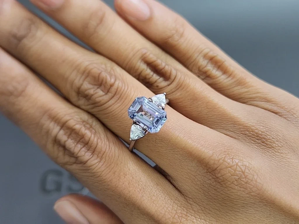 Saphir Pastell Blauer achteckig geschliffener 4,02 karat, Sri Lanka Image №5