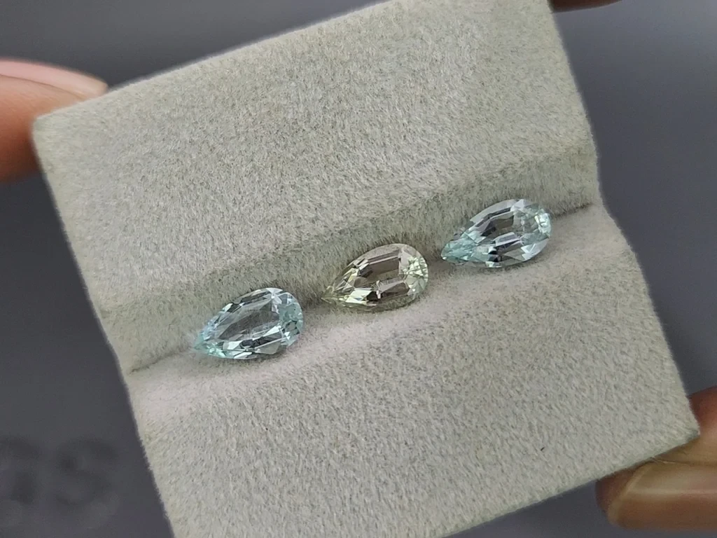 Ensemble aigues-marines taille poire, 2,23 carats, Madagascar Image №4