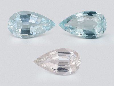 Set of aquamarines in pear cut 2.23 carats, Madagascar photo