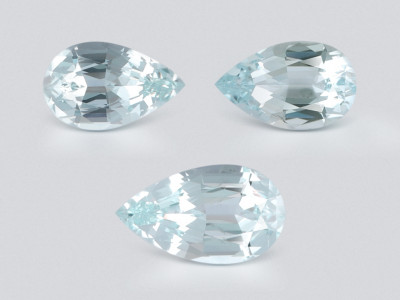 Set of aquamarines pear cut 4.77 carats, Madagascar photo