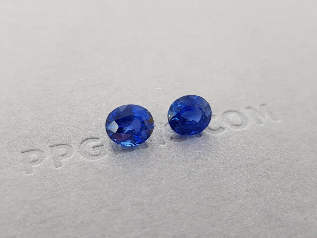 Pair of unheated sapphires 3.30 ct, Burma, GRS Image №2
