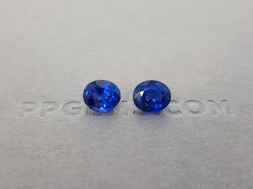 Pair of unheated sapphires 3.30 ct, Burma, GRS Image №1