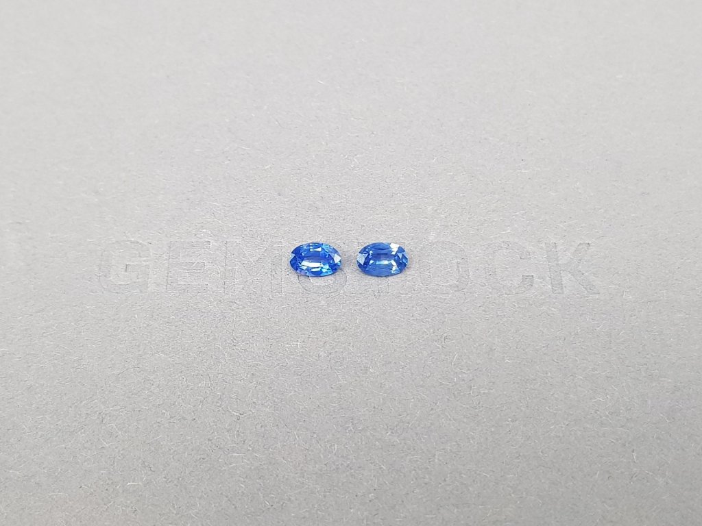Pair of Cornflower Blue oval cut sapphires 0.64 ct, Sri Lanka Image №1