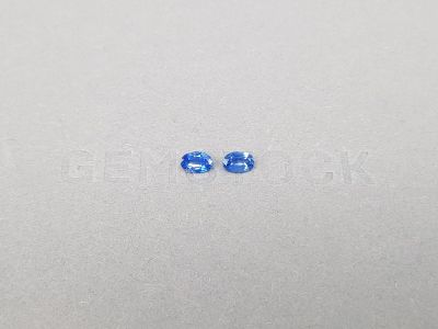 Pair of Cornflower Blue oval cut sapphires 0.64 ct, Sri Lanka photo