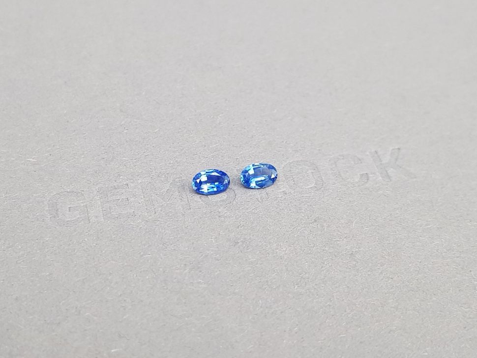 Pair of Cornflower Blue oval cut sapphires 0.64 ct, Sri Lanka Image №2
