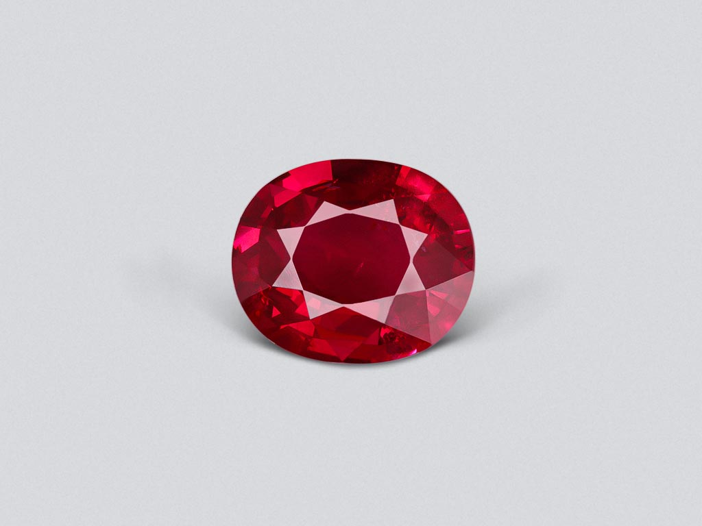 Investment grade unheated ruby from Mozambique 6.20 ct, Pigeon's Blood, GRS Image №1