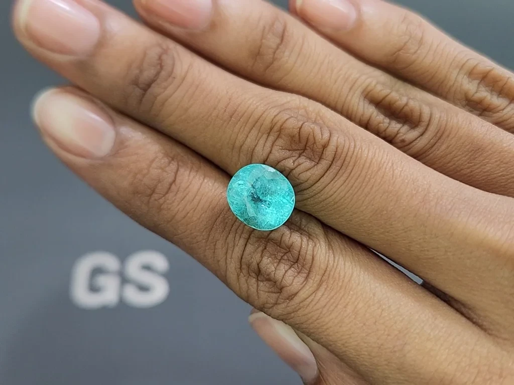 Turmalina Paraiba azul neón talla ovalada 6,00 quilates, África Image №2