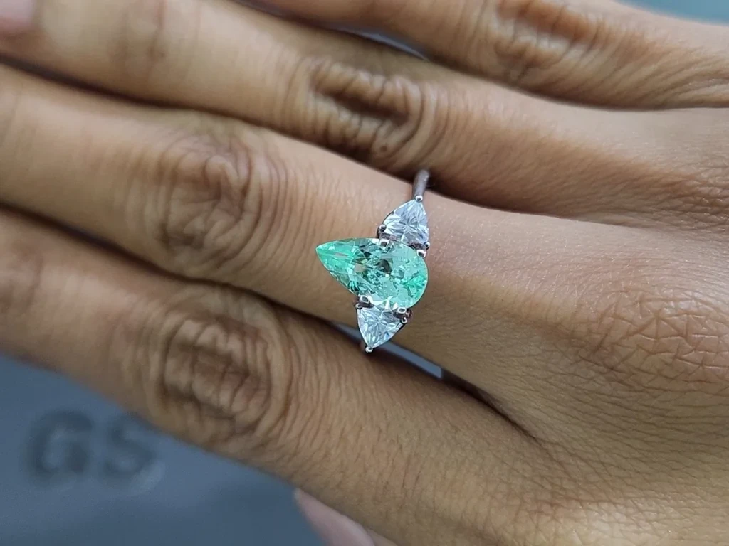 Paraiba-turmalin im birnenschliff 1,65 karat, Mosambik Image №5