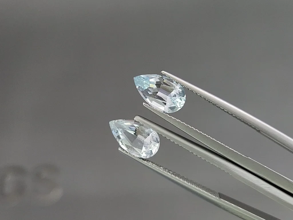 Satz aquamarine im birnenschliff 4,51 karat, Madagaskar Image №4