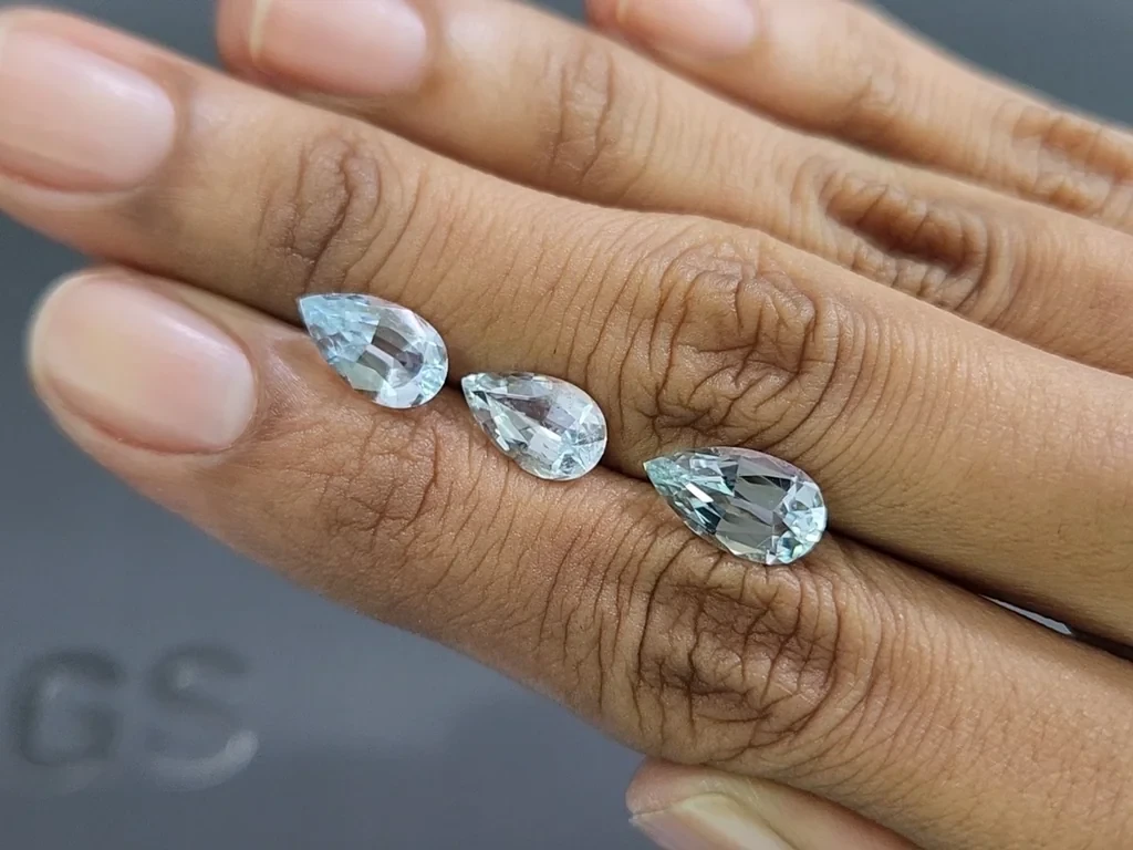 Satz aquamarine im birnenschliff 4,51 karat, Madagaskar Image №2