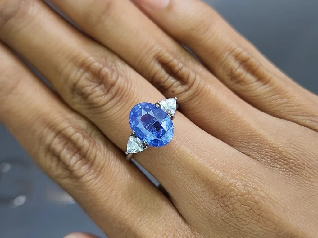 Unbehandelter saphir im oval-schliff 5,58 karat, Sri Lanka Image №5
