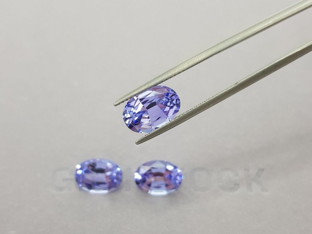 Earrings with lavender tanzanites in 18K white gold Image №6