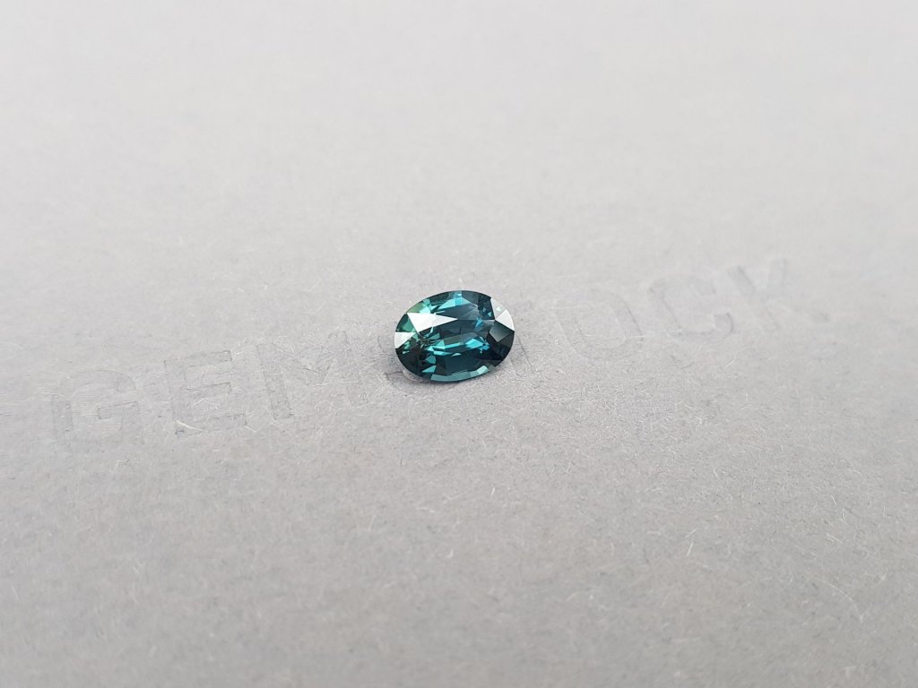Unheated Teal sapphire in oval cut 1.21 ct, Madagascar, GFCO Image №2