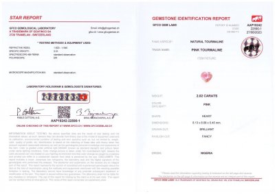 Certificate Pink tourmaline heart cut 2.02 ct, Nigeria