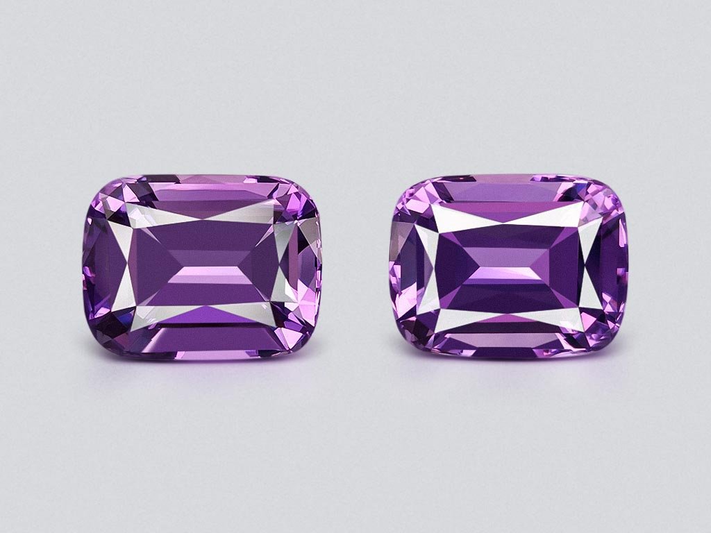 Pair of Cushion Cut Amethysts 15.13 Carats  Image №1