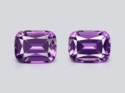 Paar Amethyste im Kissenschliff, 15,13 Karat  photo