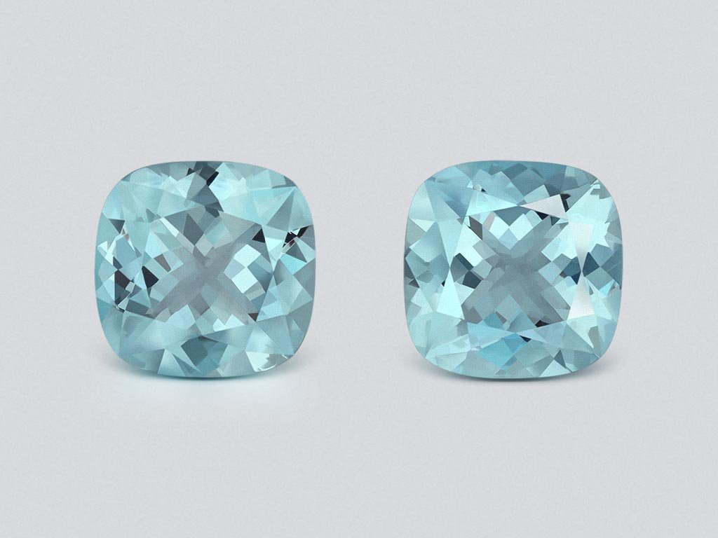 Par de aguamarinas talla cojín de 5,03 carats, Madagascar  Image №1