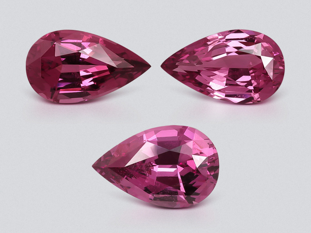 Conjunto de granates rodolitos talla pera de 4,77 quilates, Tanzania Image №1