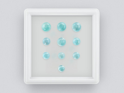 Set of Paraiba tourmalines cabochon cut 3.12 carats, Africa photo