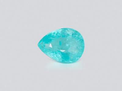 Neon-blue Paraiba tourmaline pear cut 3.90 carats, Mozambique photo