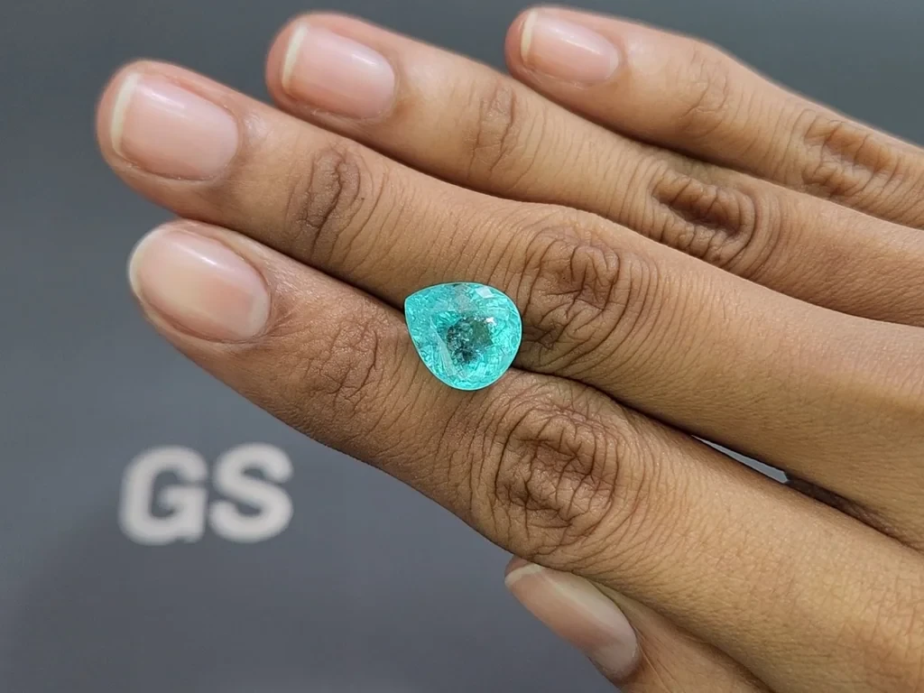 Neon blue Paraiba tourmaline pear cut 6.04 carats, Africa Image №2