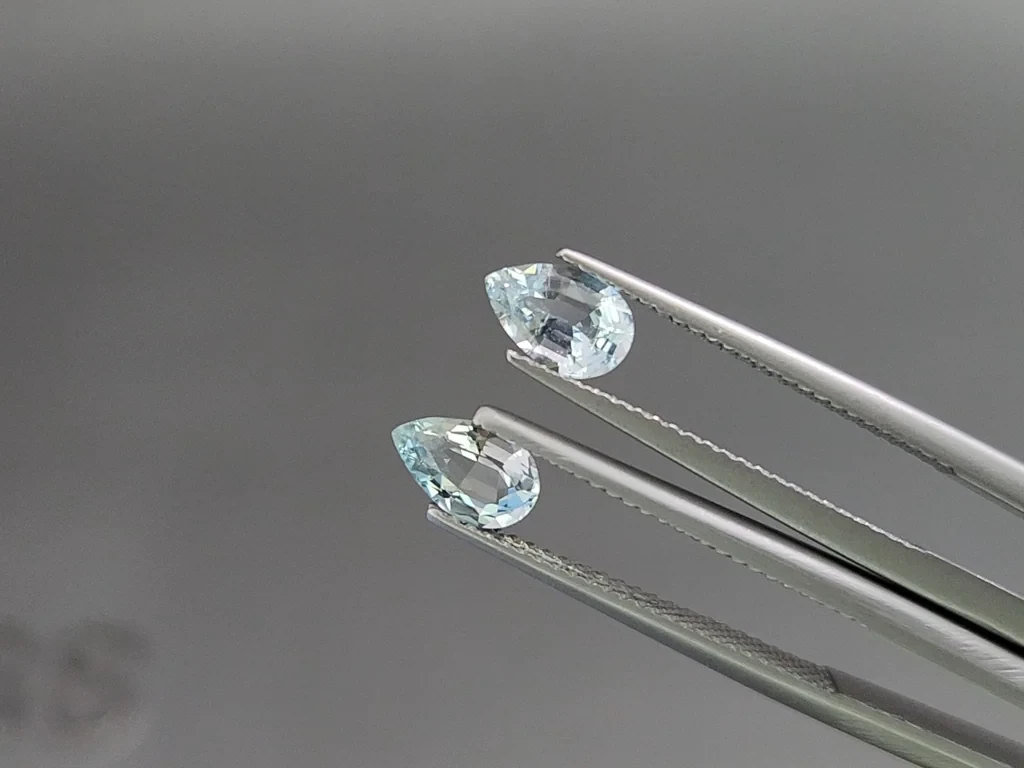 Set of aquamarines in pear cut 2.16 carats, Madagascar Image №4