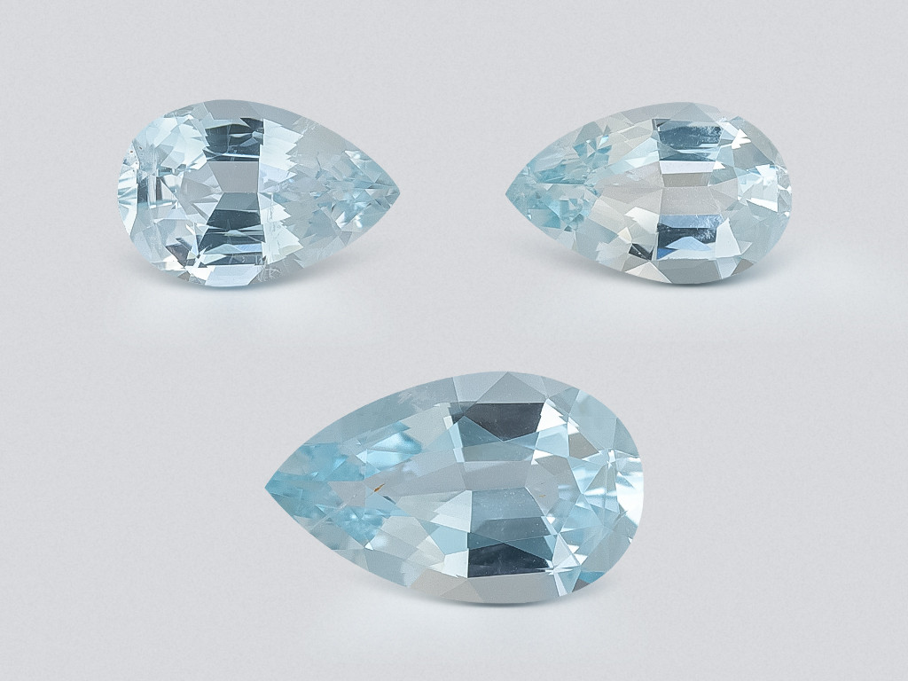 Set of aquamarines in pear cut 2.16 carats, Madagascar Image №1