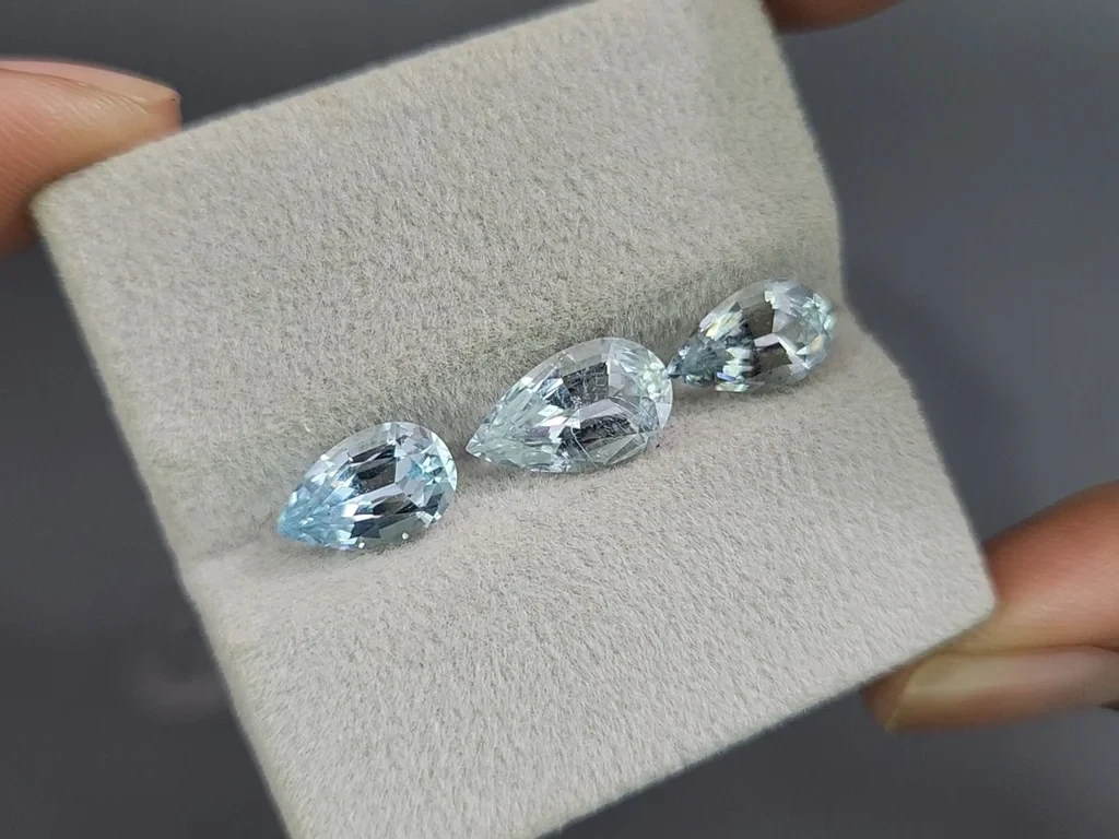 Ensemble aigues-marines taille poire, 4,49 carats, Madagascar Image №5