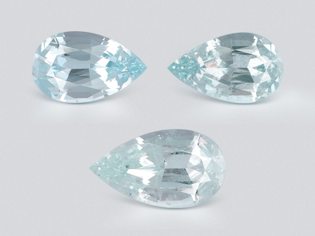 Ensemble aigues-marines taille poire, 4,49 carats, Madagascar Image №1