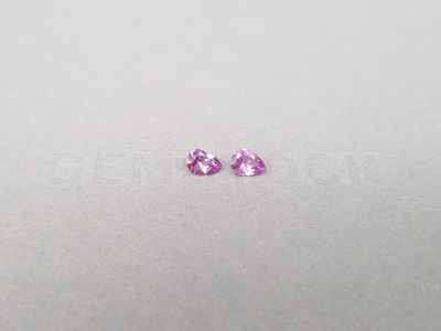 Pair of unheated pink sapphires pear cut  0.75 ct, Madagascar photo