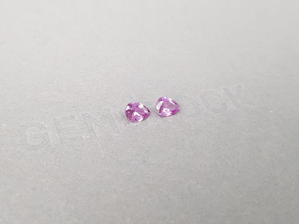 Pair of unheated pink sapphires pear cut  0.75 ct, Madagascar Image №2