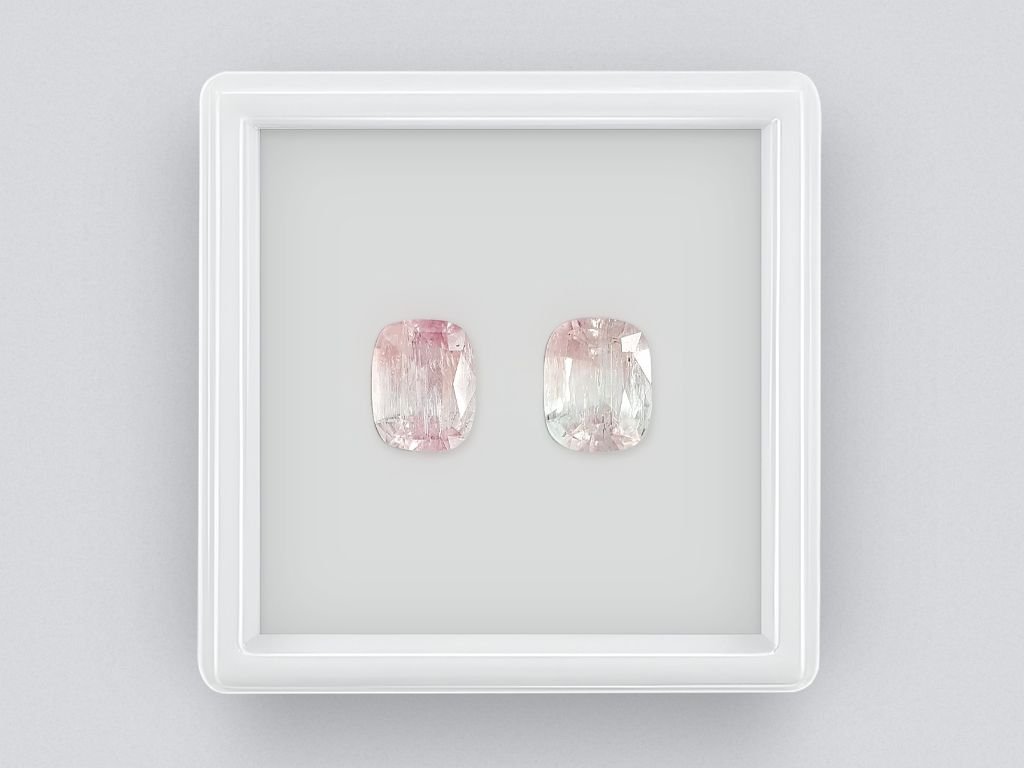 Par de turmalinas talla cojín de color rosa claro de 4,10 quilates Image №1