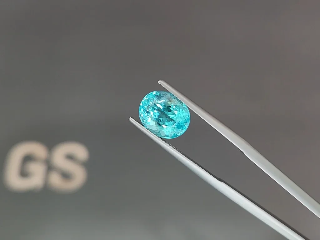 Turmalina Paraiba azul neón de talla ovalada de 3,44 quilates, África Image №3