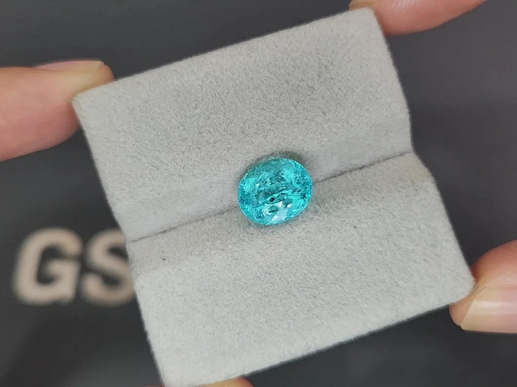 Turmalina Paraiba azul neón de talla ovalada de 3,44 quilates, África Image №4