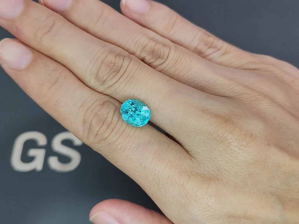 Turmalina Paraiba azul neón de talla ovalada de 3,44 quilates, África Image №2
