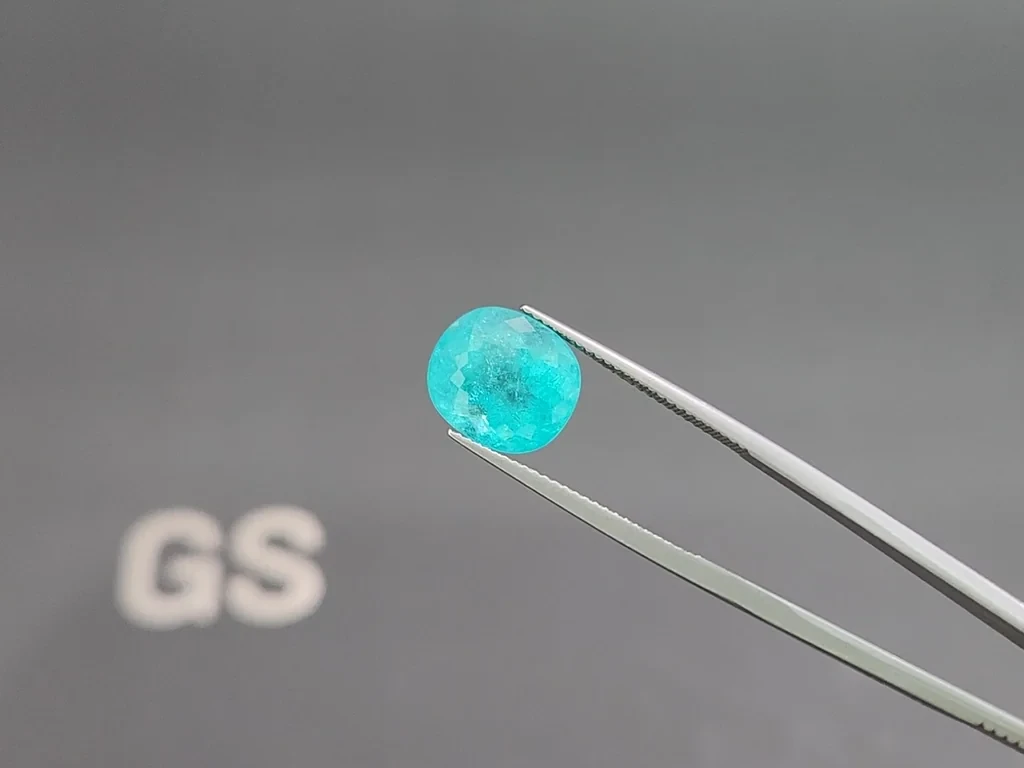 Neon Paraiba tourmaline oval cut 7.03 carats, Africa Image №3