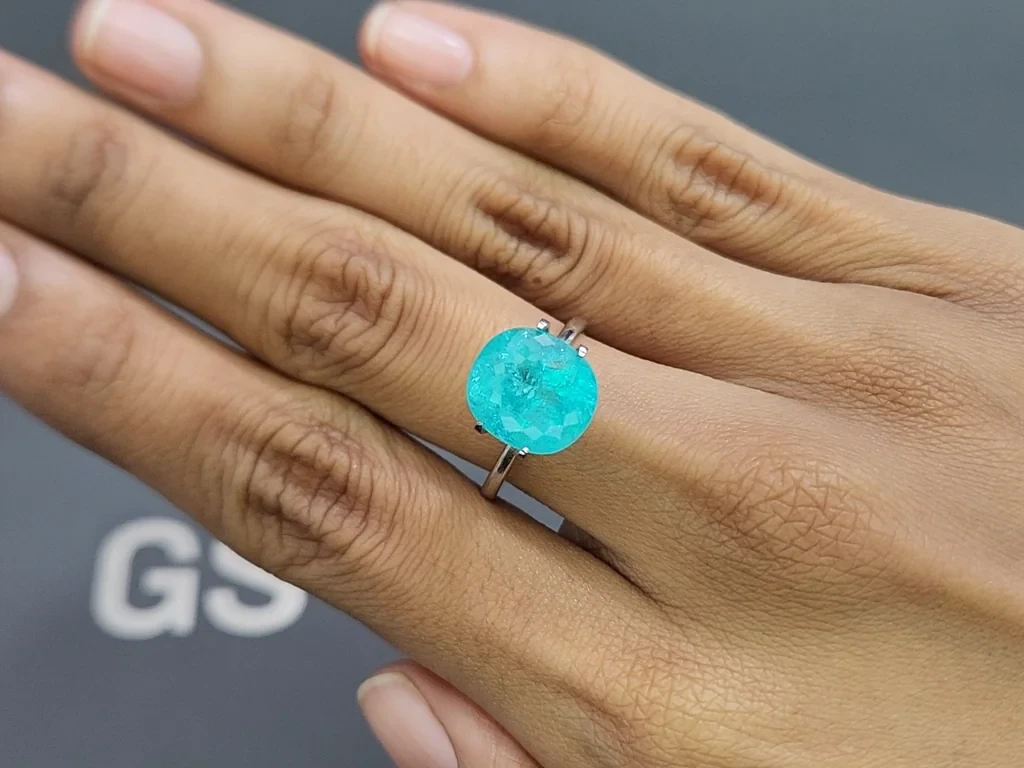 Neon Paraiba tourmaline oval cut 7.03 carats, Africa Image №5