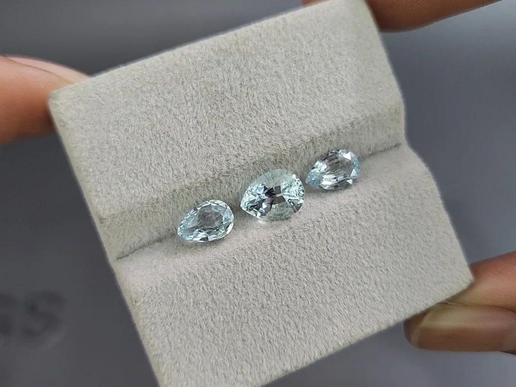 Satz aquamarine im birnenschliff 2,14 karat, Madagaskar Image №5