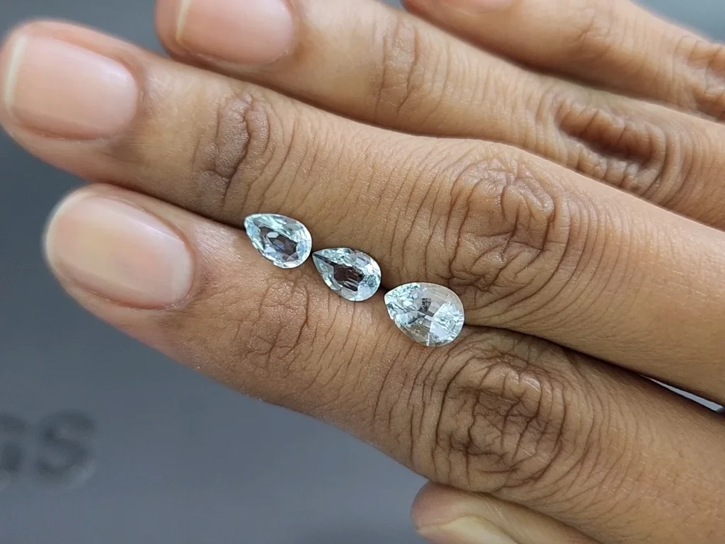 Satz aquamarine im birnenschliff 2,14 karat, Madagaskar Image №2
