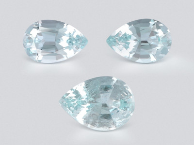 Set of aquamarines pear cut 4.44 carats, Madagascar photo