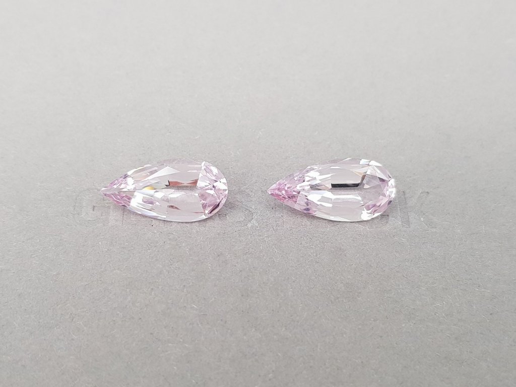 Pair of pink pear cut morganites 8.36 carats Image №1