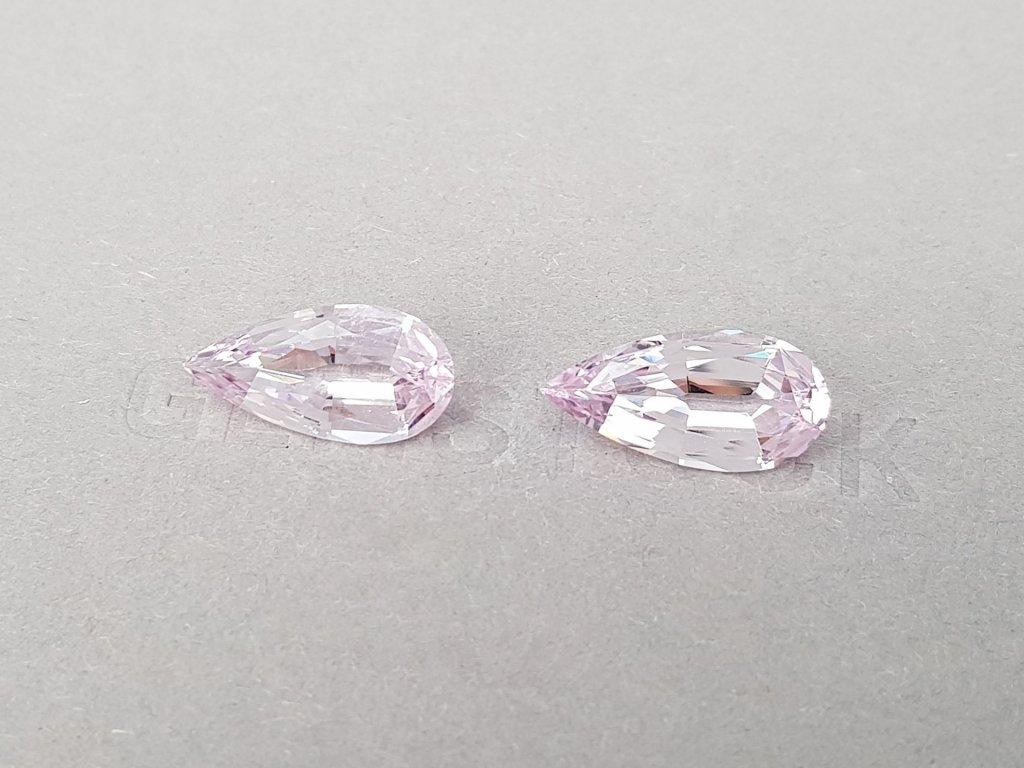 Pair of pink pear cut morganites 8.36 carats Image №3
