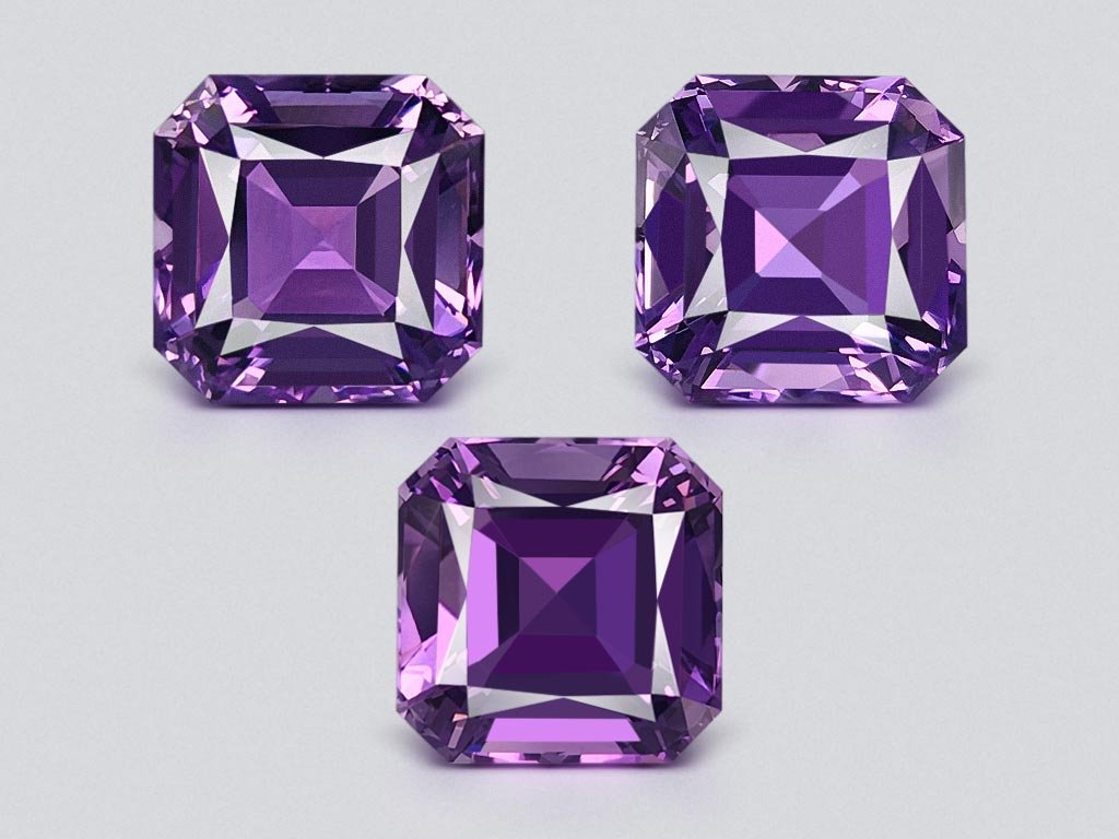 Set of asscher-cut amethysts 25.61 carats  Image №1