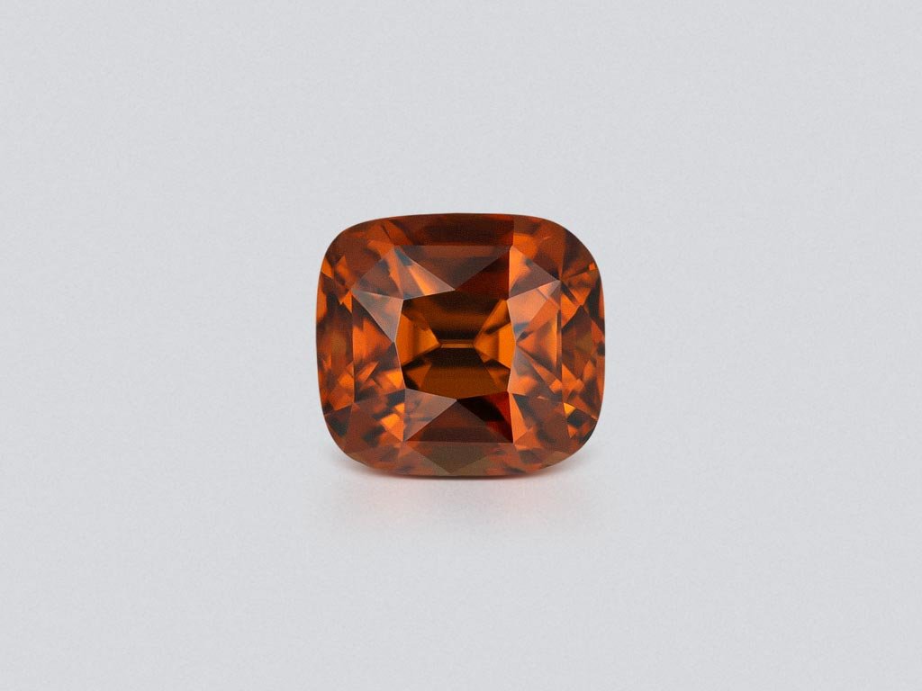 Large orange-brown zircon in cushion cut 23.68 carats, Tanzania Image №1