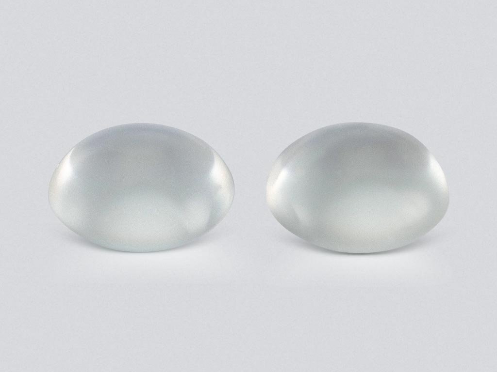 Pair of oval cut moonstones 6.04 carats, Burma Image №1
