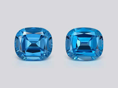 Paar topas Swiss Blue cushion cut 30,72 carats, Brasilien photo