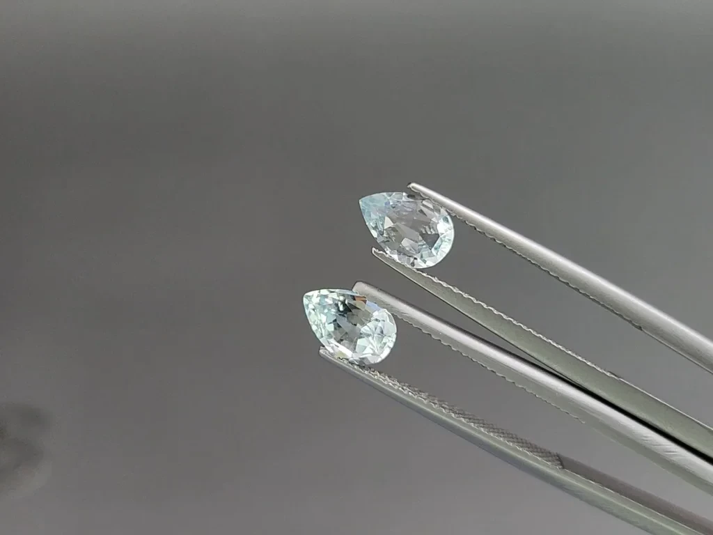 Set of aquamarines in pear cut 2.10 carats, Madagascar Image №3
