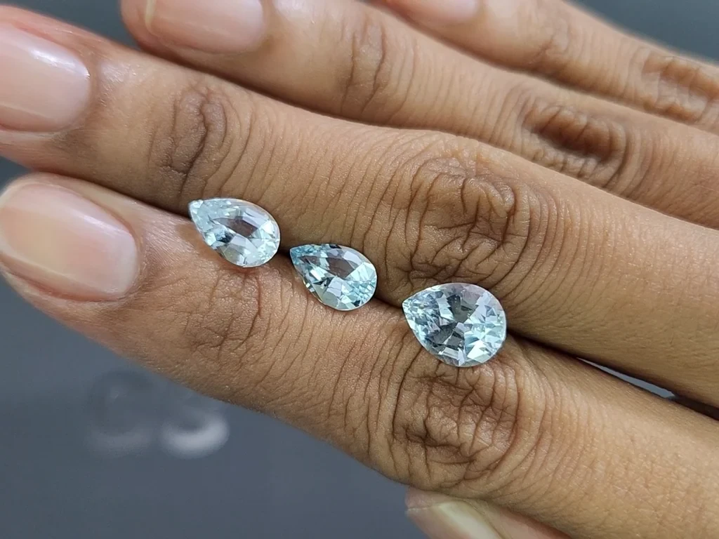 Satz aquamarine im birnenschliff 4,27 karat, Madagaskar Image №2